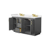 Custom image for Dark Gray with Brushed Gold Trim / White Cultured Marble / No Mirror
