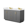 Custom image for Dark Gray with Brushed Gold Trim / White Cultured Marble / No Mirror