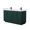 Custom image for Green with Matte Black Trim / Carrara Cultured Marble / No Mirror
