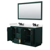 Custom image for Green with Matte Black Trim / Carrara Cultured Marble / 58