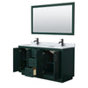 Custom image for Green with Matte Black Trim / White Carrara Marble / 58