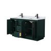 Custom image for Green with Matte Black Trim / White Carrara Marble / No Mirror