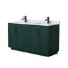 Custom image for Green with Matte Black Trim / White Carrara Marble / No Mirror