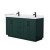 Custom image for Green with Matte Black Trim / White Cultured Marble / No Mirror