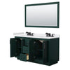 Custom image for Green with Matte Black Trim / White Cultured Marble / 58