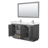 Custom image for Dark Gray with Brushed Nickel Trim / Carrara Cultured Marble / 58