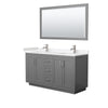 Custom image for Dark Gray with Brushed Nickel Trim / Carrara Cultured Marble / 58