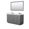 Custom image for Dark Gray with Brushed Nickel Trim / Carrara Cultured Marble / 58
