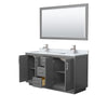 Custom image for Dark Gray with Brushed Nickel Trim / White Carrara Marble / 58