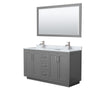 Custom image for Dark Gray with Brushed Nickel Trim / White Carrara Marble / 58