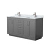 Custom image for Dark Gray with Brushed Nickel Trim / White Carrara Marble / No Mirror