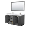 Custom image for Dark Gray with Brushed Nickel Trim / White Cultured Marble / 58