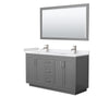 Custom image for Dark Gray with Brushed Nickel Trim / White Cultured Marble / 58