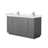 Custom image for Dark Gray with Brushed Nickel Trim / White Cultured Marble / No Mirror