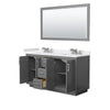 Custom image for Dark Gray with Brushed Nickel Trim / White Cultured Marble / 58