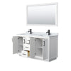 Custom image for White with Matte Black Trim / White Carrara Marble / 58