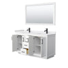 Custom image for White with Matte Black Trim / White Cultured Marble / 58
