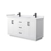 Custom image for White with Matte Black Trim / White Cultured Marble / No Mirror
