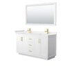 Custom image for White with Brushed Gold Trim / Carrara Cultured Marble / 58