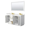 Custom image for White with Brushed Gold Trim / Carrara Cultured Marble / 58