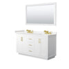 Custom image for White with Brushed Gold Trim / Carrara Cultured Marble / 58