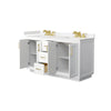 Custom image for White with Brushed Gold Trim / Carrara Cultured Marble / No Mirror