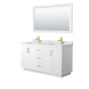 Custom image for White with Brushed Gold Trim / White Carrara Marble / 58