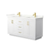 Custom image for White with Brushed Gold Trim / Giotto Quartz / No Mirror