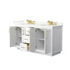 Custom image for White with Brushed Gold Trim / Giotto Quartz / No Mirror