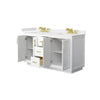 Custom image for White with Brushed Gold Trim / White Cultured Marble / No Mirror