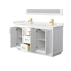 Custom image for White with Brushed Gold Trim / White Quartz / No Mirror