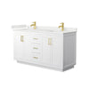 Custom image for White with Brushed Gold Trim / White Quartz / No Mirror
