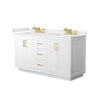 Custom image for White with Brushed Gold Trim / White Quartz / No Mirror
