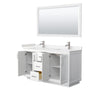 Custom image for White with Brushed Nickel Trim / Carrara Cultured Marble / 58