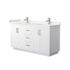 Custom image for White with Brushed Nickel Trim / Carrara Cultured Marble / No Mirror