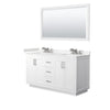 Custom image for White with Brushed Nickel Trim / Carrara Cultured Marble / 58