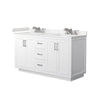 Custom image for White with Brushed Nickel Trim / Carrara Cultured Marble / No Mirror