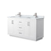 Custom image for White with Brushed Nickel Trim / White Carrara Marble / No Mirror