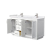 Custom image for White with Brushed Nickel Trim / White Cultured Marble / No Mirror