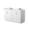 Custom image for White with Brushed Nickel Trim / White Cultured Marble / No Mirror