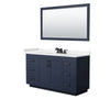 Custom image for Dark Blue with Matte Black Trim / Carrara Cultured Marble / 58