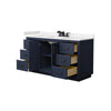 Custom image for Dark Blue with Matte Black Trim / Carrara Cultured Marble / No Mirror