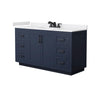 Custom image for Dark Blue with Matte Black Trim / White Cultured Marble / No Mirror