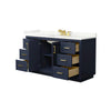 Custom image for Dark Blue with Brushed Gold Trim / Giotto Quartz / No Mirror