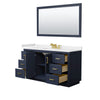 Custom image for Dark Blue with Brushed Gold Trim / White Cultured Marble / 58