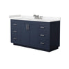 Custom image for Dark Blue with Brushed Nickel Trim / Carrara Cultured Marble / No Mirror