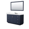 Custom image for Dark Blue with Brushed Nickel Trim / White Cultured Marble / 58