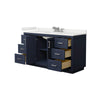 Custom image for Dark Blue with Brushed Nickel Trim / White Quartz / No Mirror