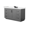 Custom image for Dark Gray with Matte Black Trim / Carrara Cultured Marble / No Mirror