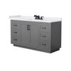 Custom image for Dark Gray with Matte Black Trim / White Cultured Marble / No Mirror